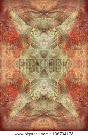 abstract background with ornament in reddish ocre tones.