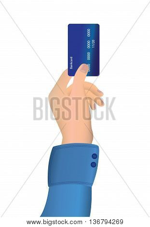 Hand holding credit card. eps10 vector illustration