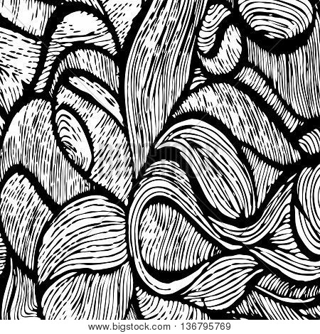 Seamless shapes hand-drawn pattern, spots background. Vector EPS
