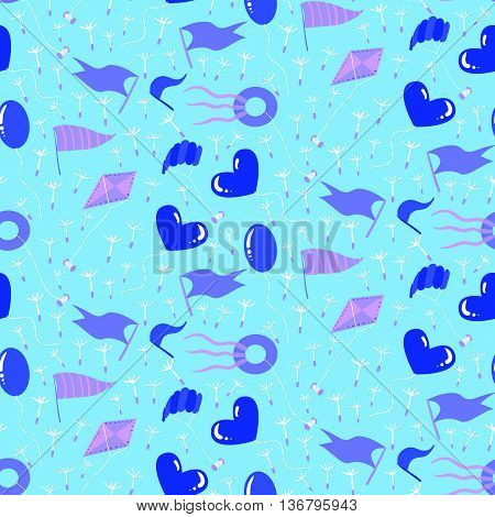 Seamless Pattern With Different Kites