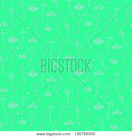 Seamless Pattern With Different Kites