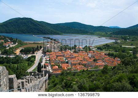 View of Ston, Croatia from the wall