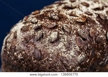 Fresh Farmer rustic style bread with sunflower seeds baked in oven
