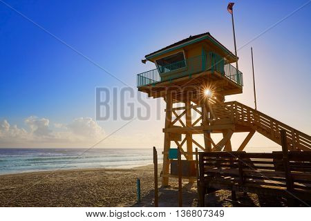 Daytona Beach in Florida baywatch tower in USA