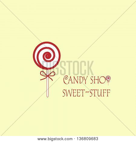 candy shop sweet stuff
logo candy shop in the form of a large twisted into a spiral candy on a white background