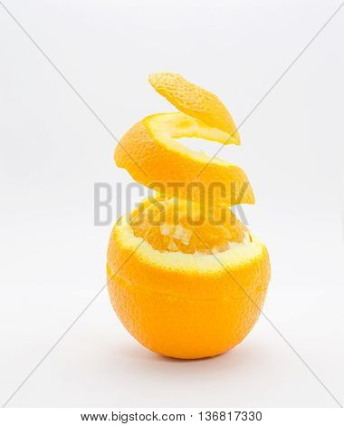 A orange peel bright tone and isolated