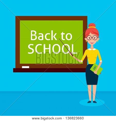 Teacher With Chalkboard Back To School