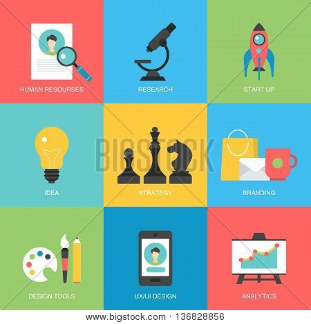 Flat icons design for modern website development