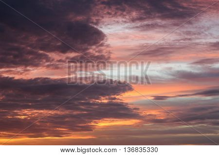 Beautiful seascape evening sea sunset horizon and sky. Tranquil scene. Natural composition of nature. Landscape.