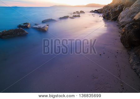 long exposure in Alghero shoreline in Sardinia