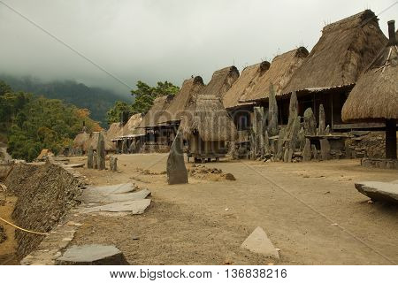 traditional village Bena on Flores Island Indonesia