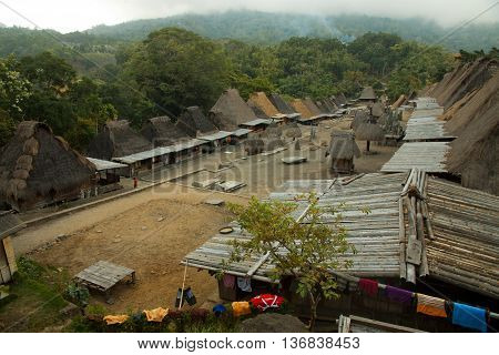 traditional village Bena on Flores Island Indonesia