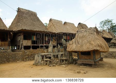 traditional village Bena on Flores Island Indonesia