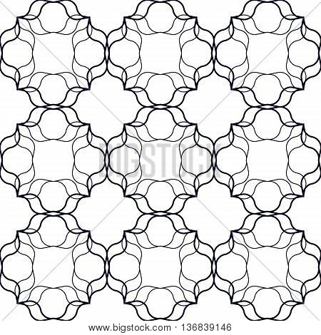 Abstract geometrical background with wavy organic shapes. Seamless repeat pattern.