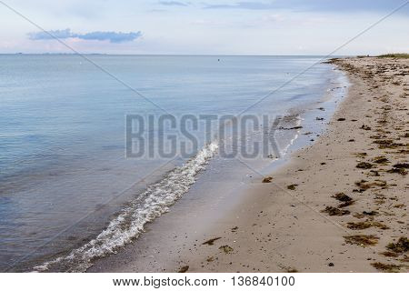 Beautiful Dyngby strand beach on east Jutland, Denmark
