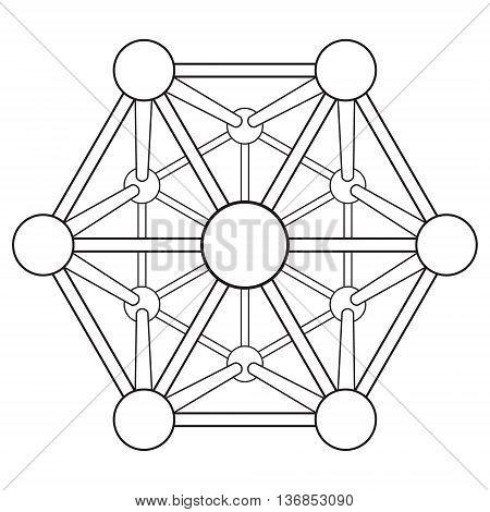 Vector isolated molecule grid on white background