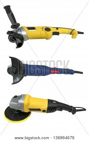 hand-held circular saw isolated on white background