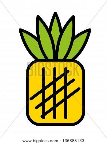 fesh fruit pineapple  isolated icon design, vector illustration  graphic