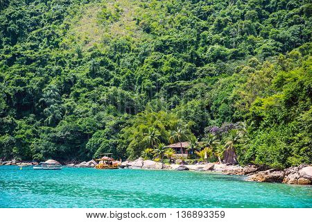 Beach houses near Paraty Rio de Janeiro state Brazil