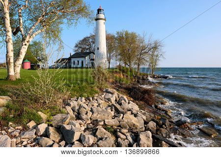 Pointe aux Barques Lighthouse, built in 1848, Lake Huron, Michigan, USA