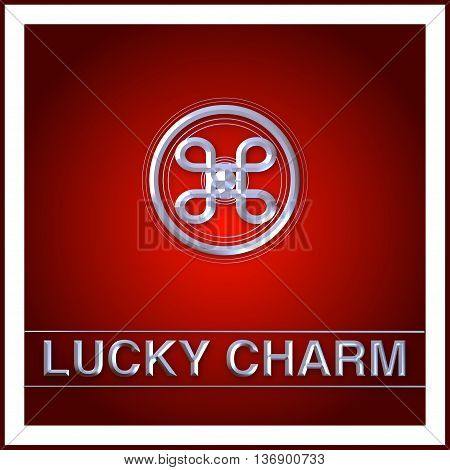 Lucky Charm with Red background in frame border