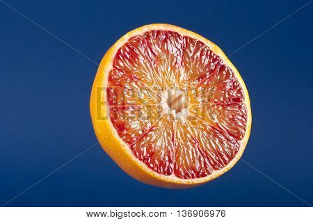 Half Of Blood Red Sicily Orange. Studio Shoot.