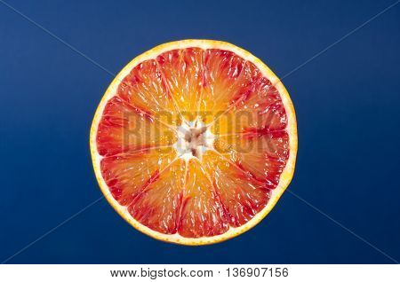 Half Of Blood Red Sicily Orange. Studio Shoot.