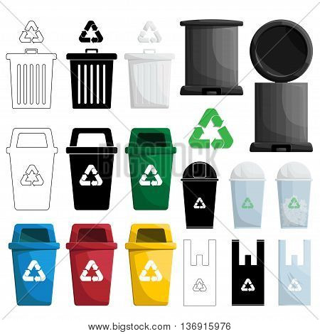 many shape and color recycle bin and simple bin.