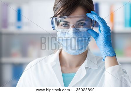 Doctor Wearing Protective Glasses