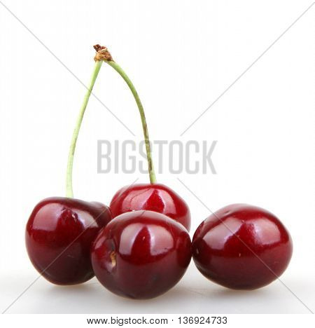 Cherry On A White Background Stock Photos