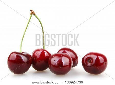 Cherry On A White Background Stock Photos