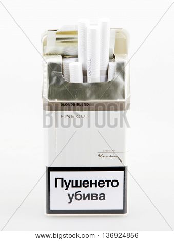 Aytos Bulgaria - July 07 2016: Pack Of Dunhill Cigarettes. Dunhill Cigarettes Are A Luxury Brand Of 