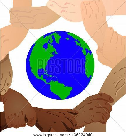 Vector illustration beautiful card for friendship day with promise hand. vector illustration
