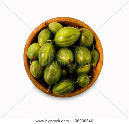 Ripe and tasty gooseberry isolated on white background.