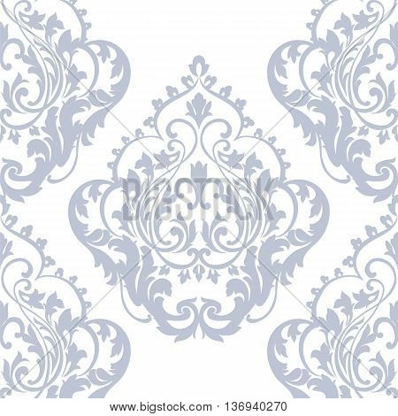 Vector damask pattern ornament. Elegant luxury texture for fabrics or texture backgrounds. Exquisite floral baroque element. Serenity blue color