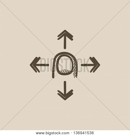 Move touch screen gesture vector sketch icon isolated on background. Hand drawn Move touch screen gesture icon. Move touch screen gesture sketch icon for infographic, website or app.
