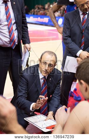 Bc Cska Head Coach Ettore Messina During A Timeout