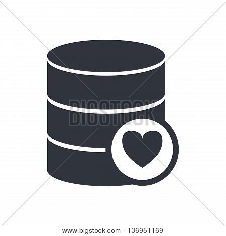 Database Heart Icon In Vector Format. Premium Quality Database Heart Symbol. Web Graphic Database He