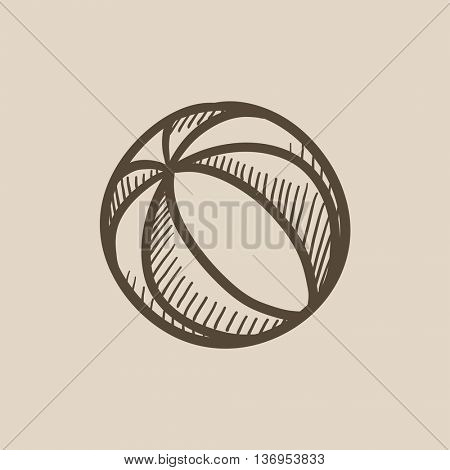 Beach ball vector sketch icon isolated on background. Hand drawn Beach ball icon. Beach ball sketch icon for infographic, website or app.