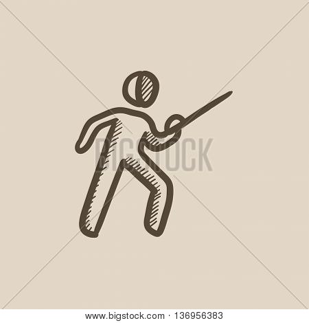 Fencing vector sketch icon isolated on background. Hand drawn Fencing icon. Fencing sketch icon for infographic, website or app.