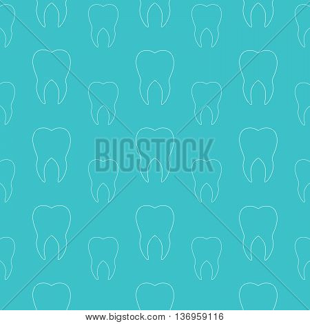 White teeth on turquoise background. Seamless background.