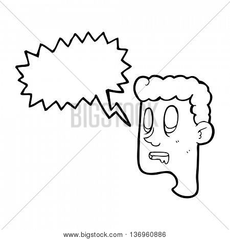 freehand drawn speech bubble cartoon staring man drooling