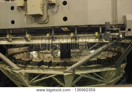 Cerro Paranal Chile - April 01 2007: The huge mirror of the Very Large Telescope