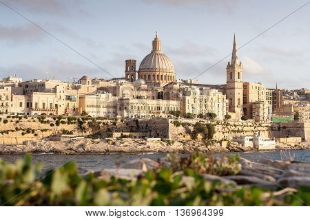 View from Tigne Point across the harbour to Valletta