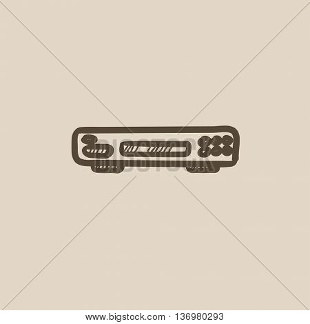 Video recorder vector sketch icon isolated on background. Hand drawn Video recorder icon. Video recorder sketch icon for infographic, website or app.
