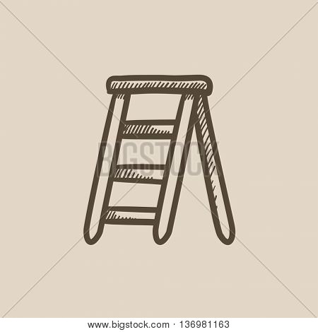 Stepladder vector sketch icon isolated on background. Hand drawn Stepladder icon. Stepladder sketch icon for infographic, website or app.