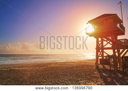 Daytona Beach in Florida baywatch tower in USA