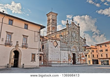 Prato, Tuscany, Italy: medieval catholic cathedral, one of the most lovely Gothic-Romanesque Tuscan buildings