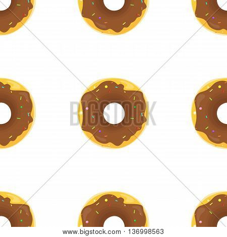 Donut seamless background texture pattern. Cute donuts with glazing. Seamless pattern. Delicious donut glazed. Donut pattern. Vector donuts pattern. Chocolate donuts. Isolated donuts seamless pattern