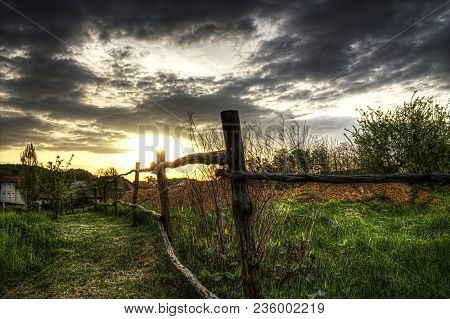 Fence In A Field